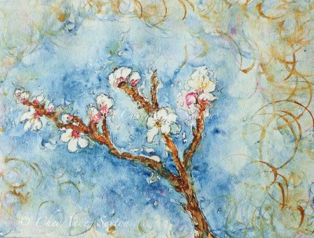 'Plum Blossom' watercolor on Paper 9x12