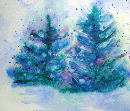 Snowy Winter Tree Landscape by CheyAnne Sexton