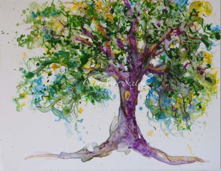 Tree of Purple watercolour on Yupo by CheyAnne Sexton
