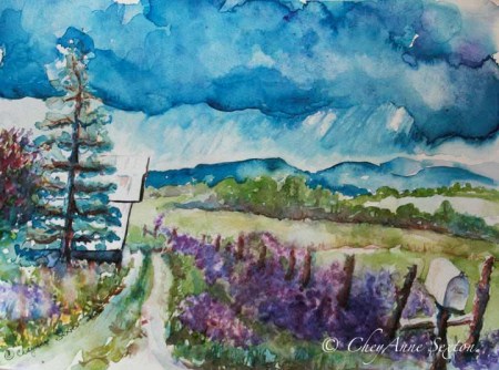 my Dames Rocket Ranch watercolor on Paper by CheyAnne Sexton