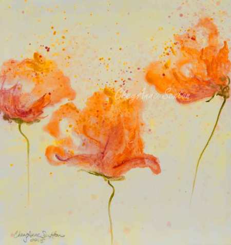 Annie's Poppies watercolor on paper by CheyAnne Sexton